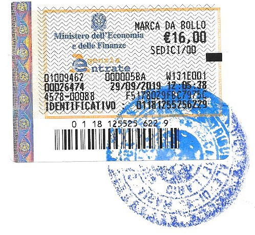 marca da bollo tax stamp