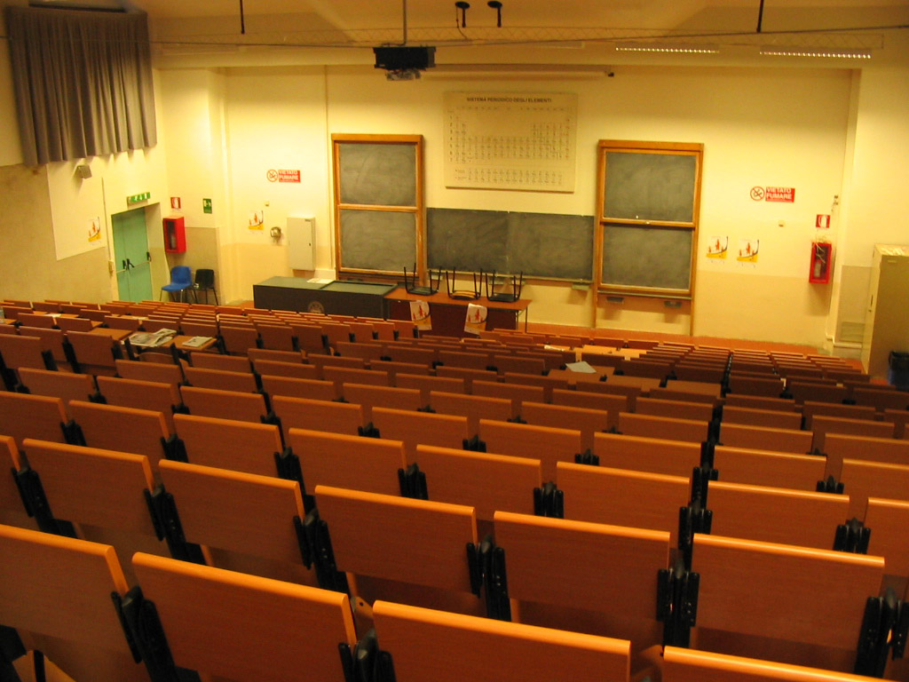 Lecture hall inside Polytechnical University of Turin
